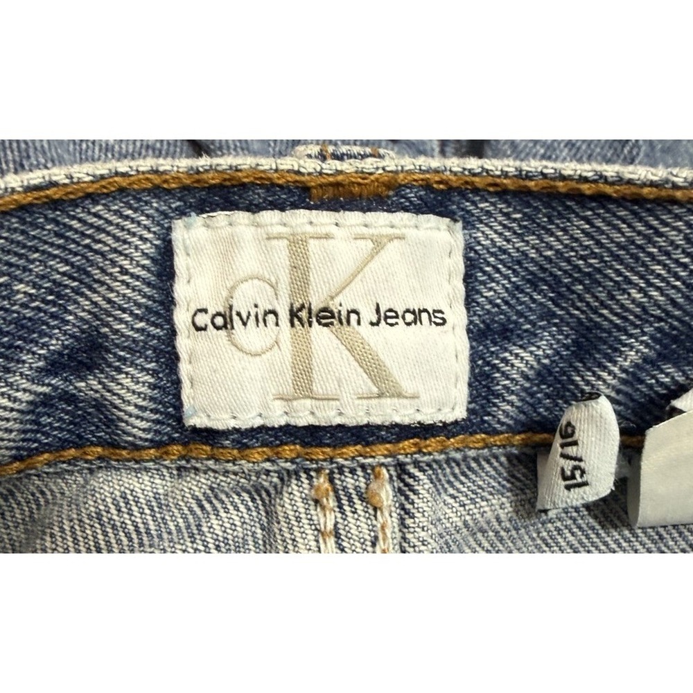 Vintage 90s Calvin Klein 15/16 Easy Fit 5 Pocket Girl Jean Double Stone Wash USA - Picture 15 of 16